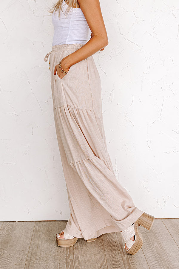 The Margie High Waist Pants In Taupe