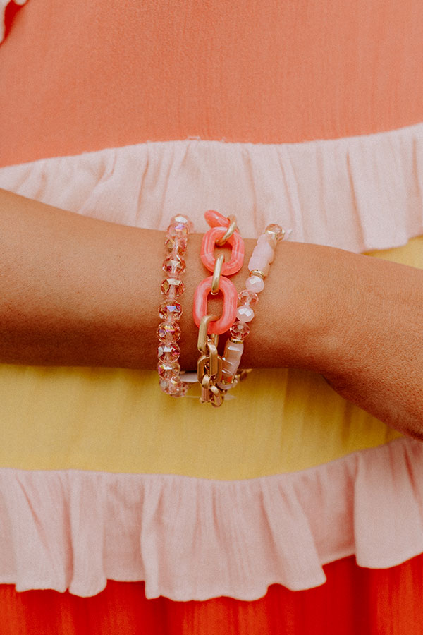 Showtime Style Bracelet Set In Pink