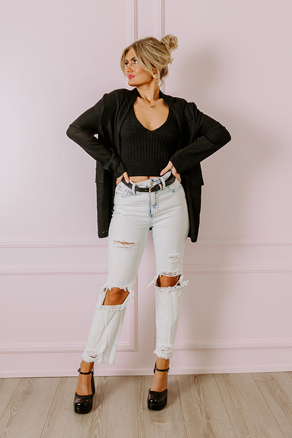 The Issey High Waist Distressed Straight Leg Jean