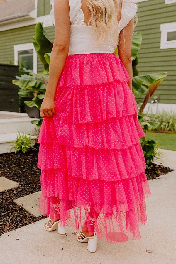 Ideally Yours Tulle High-Low Skirt In Pink