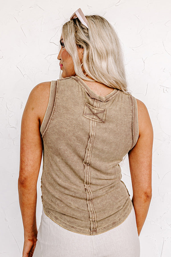 Sunny Delights Ribbed Tank In Mustard