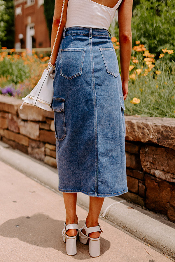 The Ahna High Waist Denim Skirt