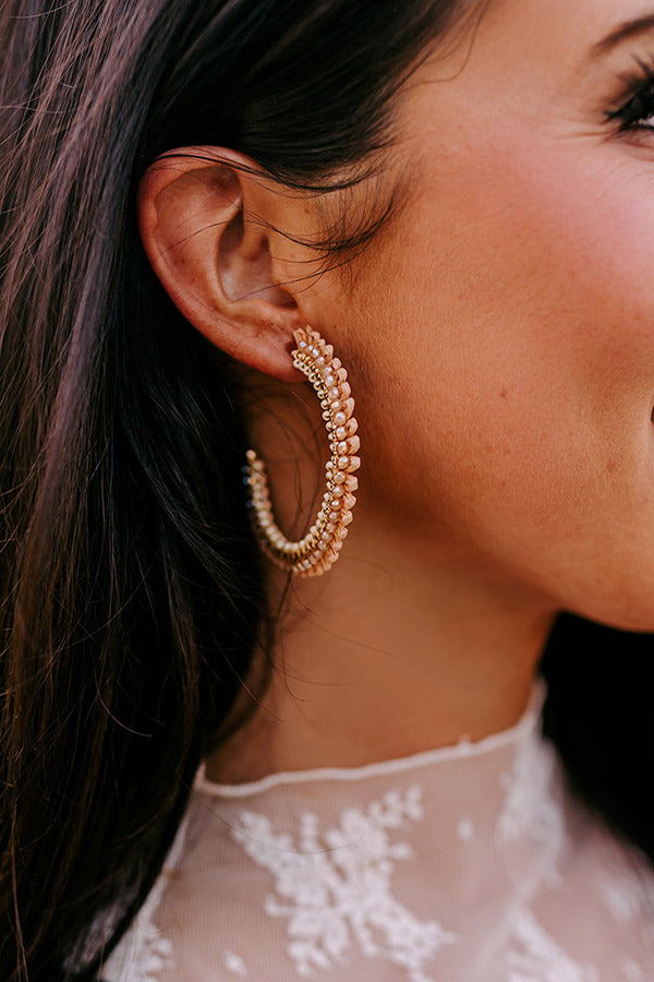 Humming Sweetly Hoop Earrings In Champagne