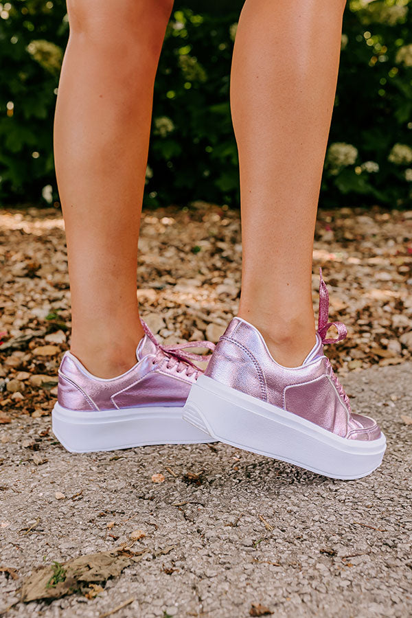 The Kimora Metallic Sneaker In Violet