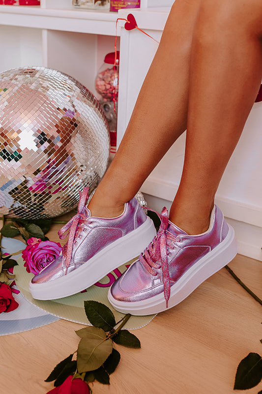 The Kimora Metallic Sneaker In Violet