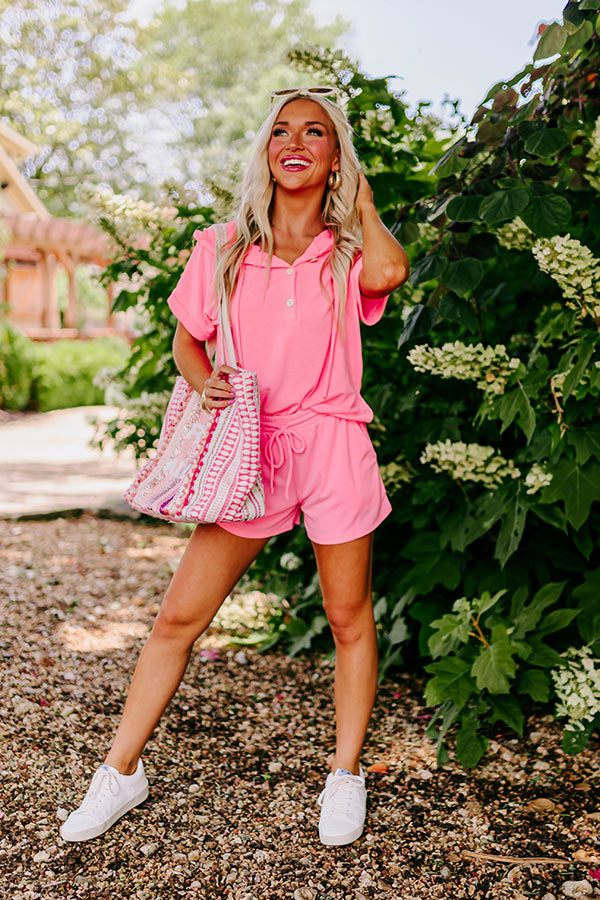 Take A Holiday Shorts In Neon Pink