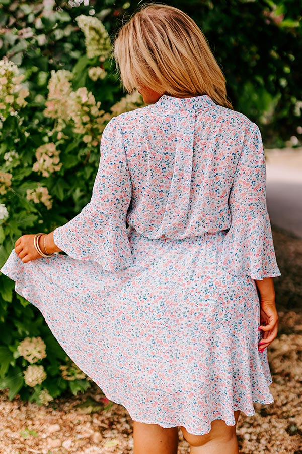 Headed Down Memory Lane Dress In Sky Blue Curves