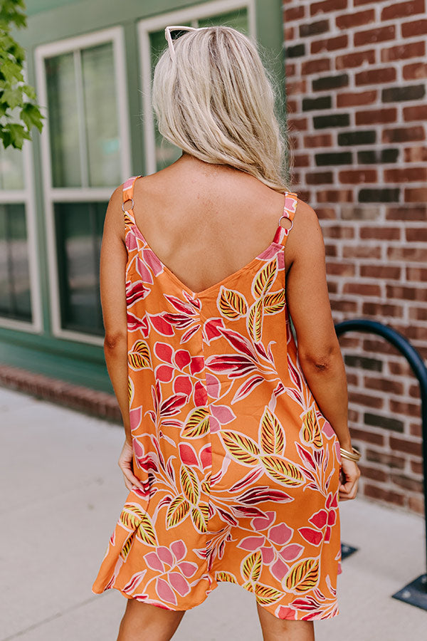 Blossom Bliss Mini Dress In Orange