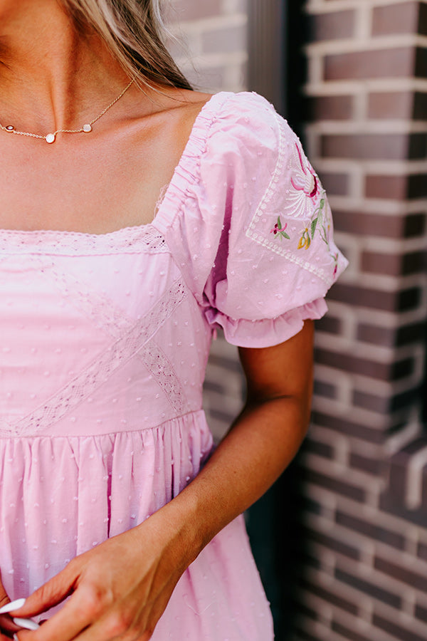 Feeling At Home Embroidered Dress In Violet