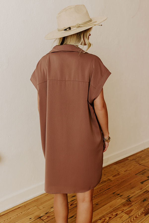 Effortless Radiance Shift Dress in Hazelnut