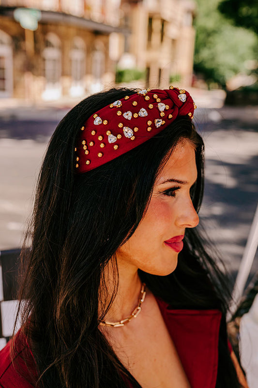 Effortless Radiance Embellished Headband In Wine