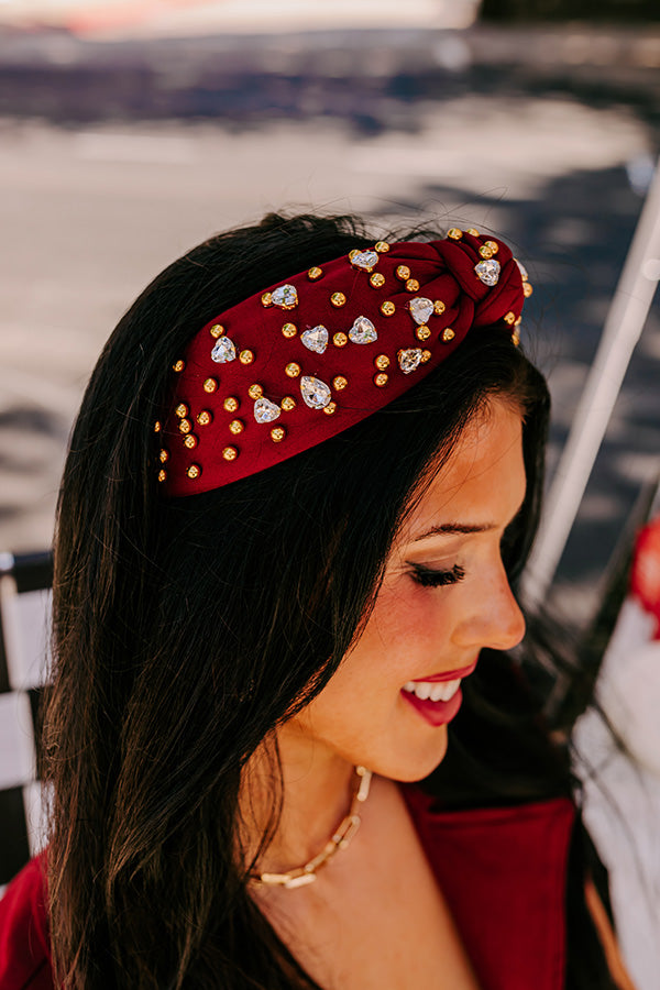 Effortless Radiance Embellished Headband In Wine