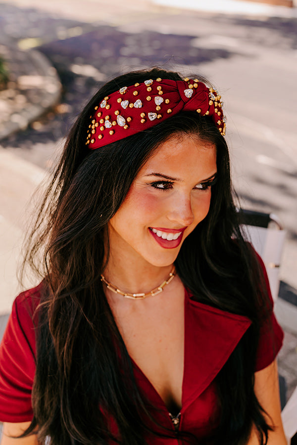 Effortless Radiance Embellished Headband In Wine
