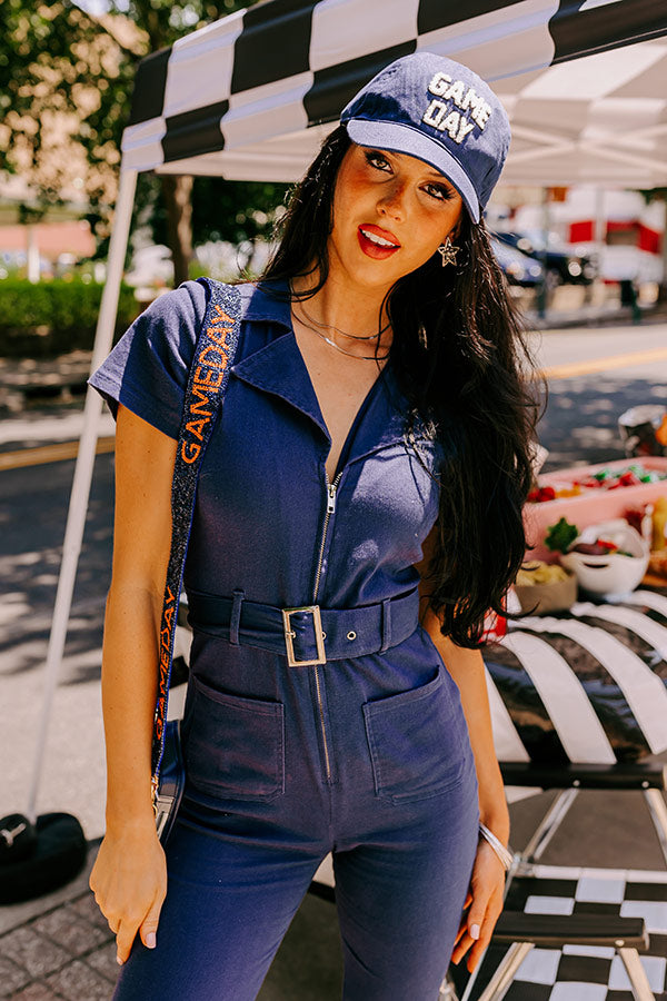 Major Charisma Denim Jumpsuit In Navy
