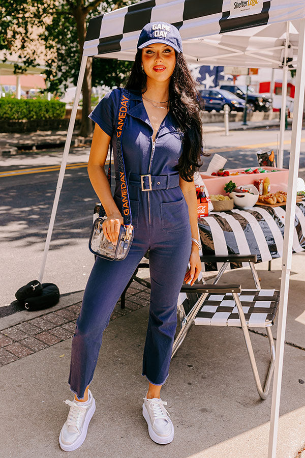 Major Charisma Denim Jumpsuit In Navy