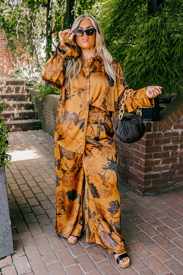 Look My Way High Waist Satin Pants Curves