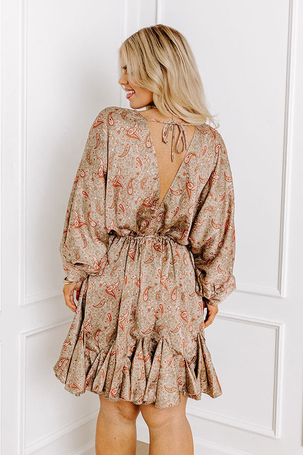 Feeling Spontaneous Paisley Mini Dress Curves