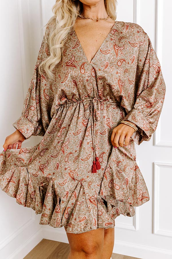 Feeling Spontaneous Paisley Mini Dress Curves
