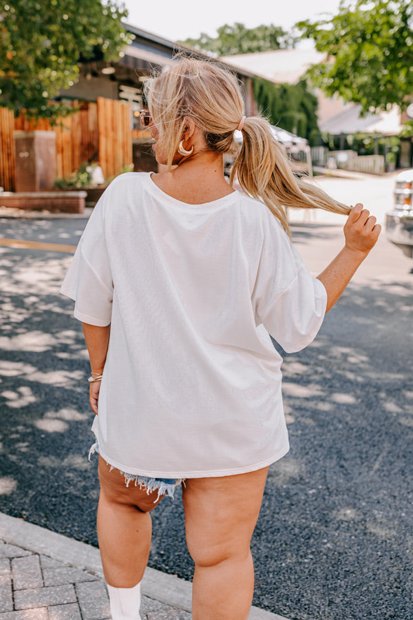 Classy Until Kick Off Tee in White Curves