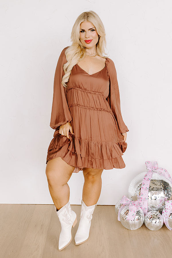 Caught Crushing Ruffle Dress In Rustic Rose Curves