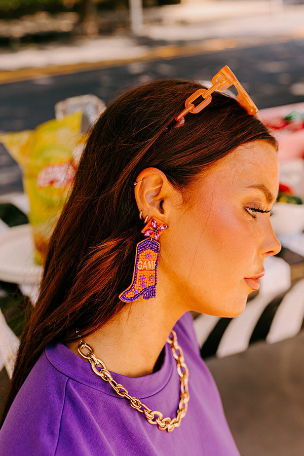 Game Day Down South Earrings In Orange