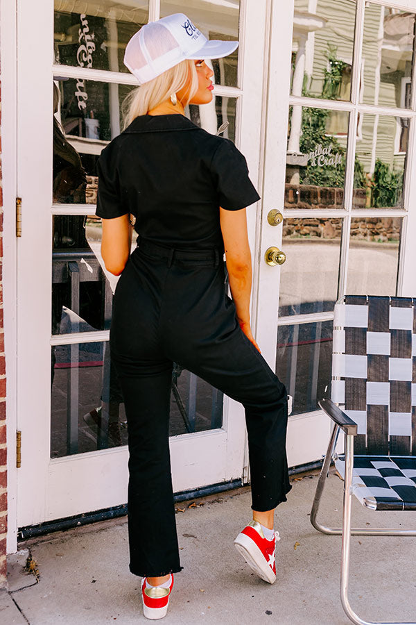 Major Charisma Denim Jumpsuit In Black