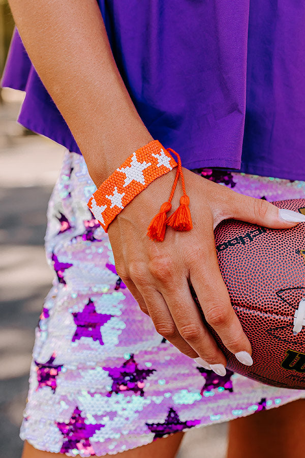 Winners Only Beaded Bracelet In Orange/White