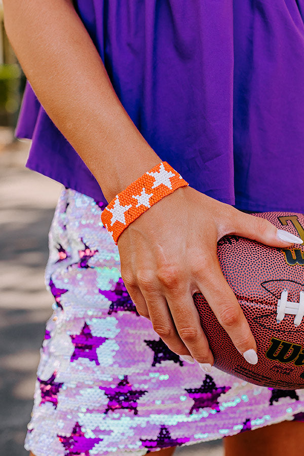 Winners Only Beaded Bracelet In Orange/White