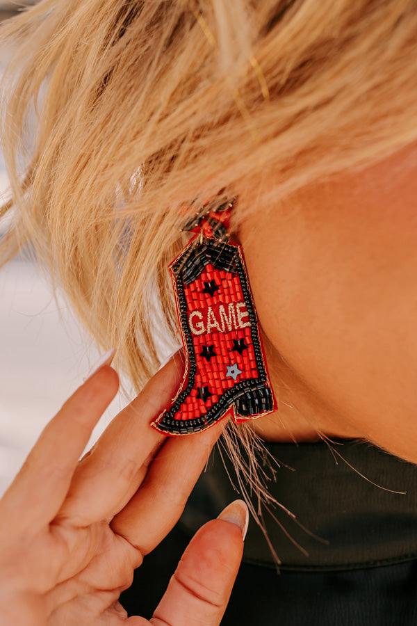 Game Day Down South Earrings In Red
