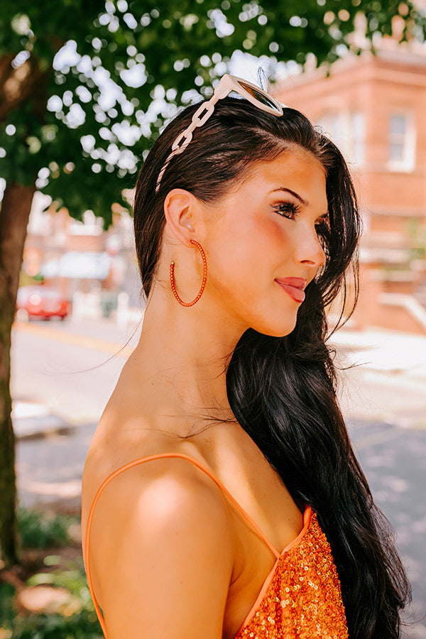 Creating Happiness Hoop Earrings In Orange