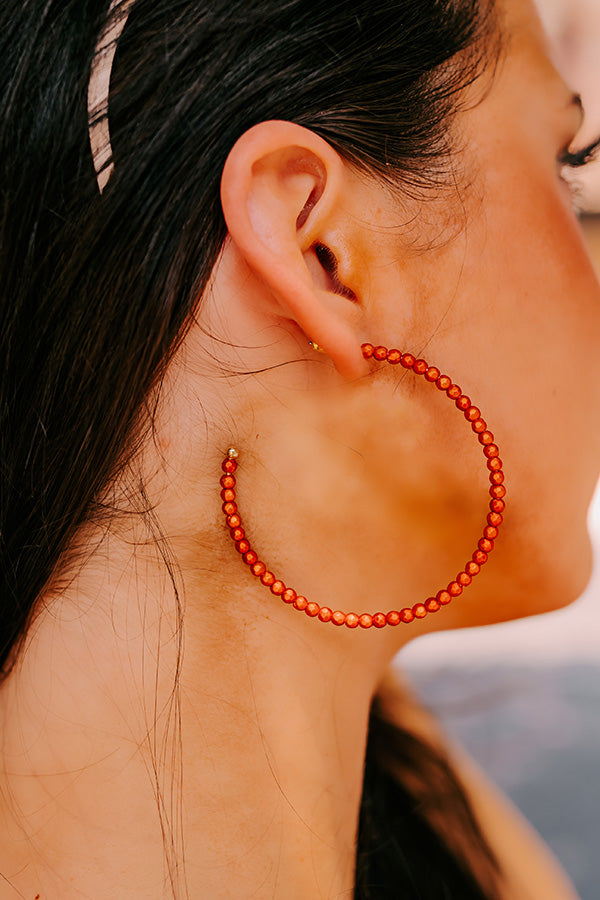 Creating Happiness Hoop Earrings In Orange