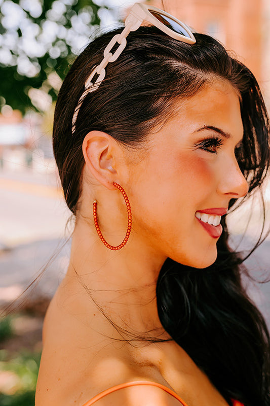 Creating Happiness Hoop Earrings In Orange