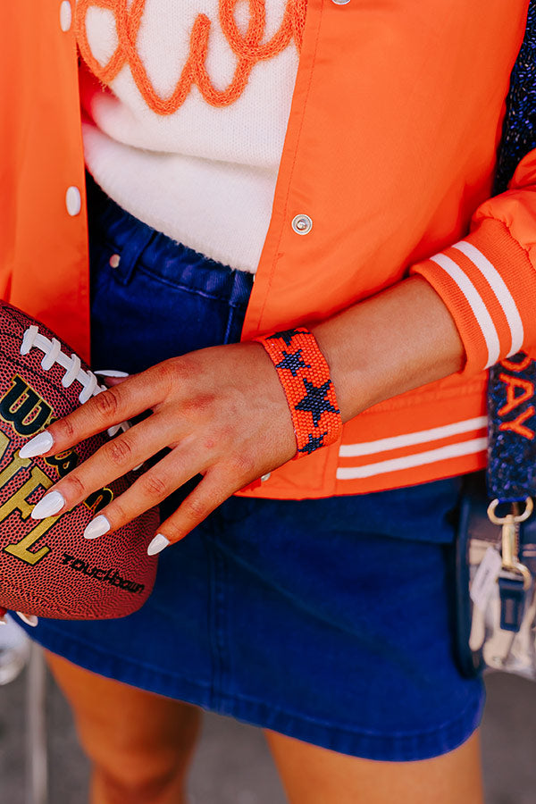 Winners Only Beaded Bracelet In Orange/Navy