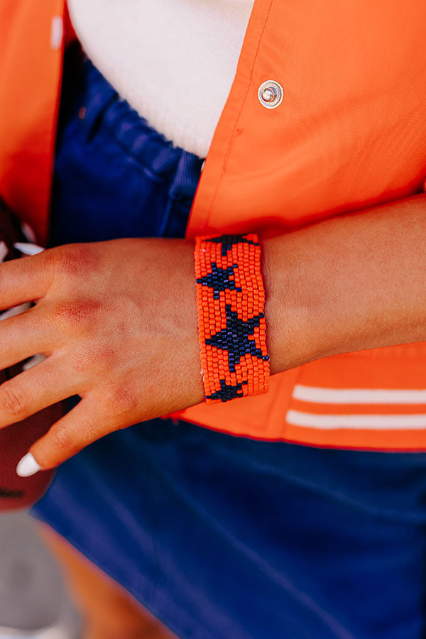 Winners Only Beaded Bracelet In Orange/Navy