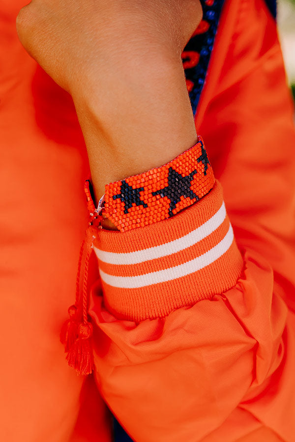 Winners Only Beaded Bracelet In Orange/Navy