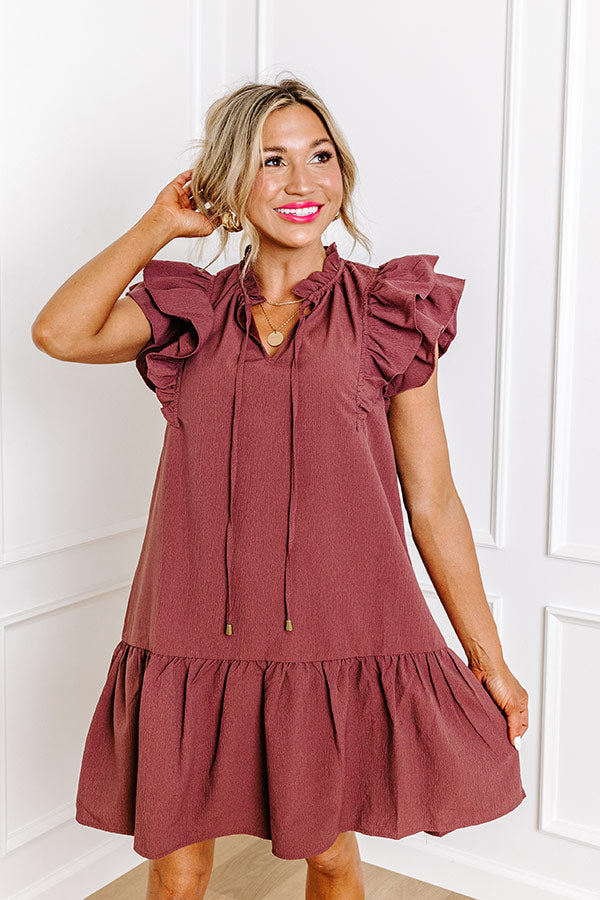 Looking For Peace Shift Dress In Windsor Wine