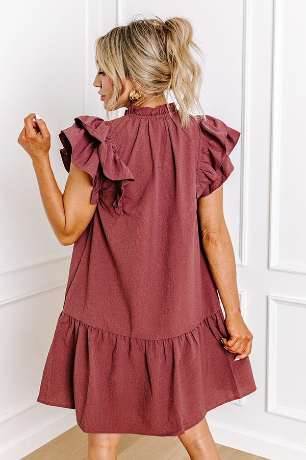 Looking For Peace Shift Dress In Windsor Wine