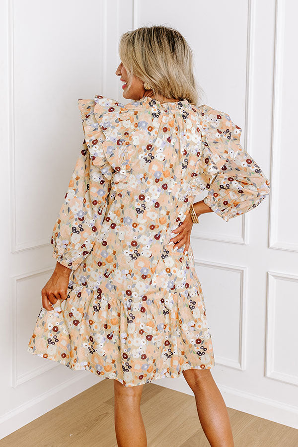 Garden Gathering Shift Dress In Cream