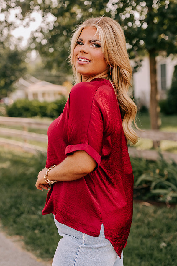 Stylish Setting Shift Top in Wine Curves