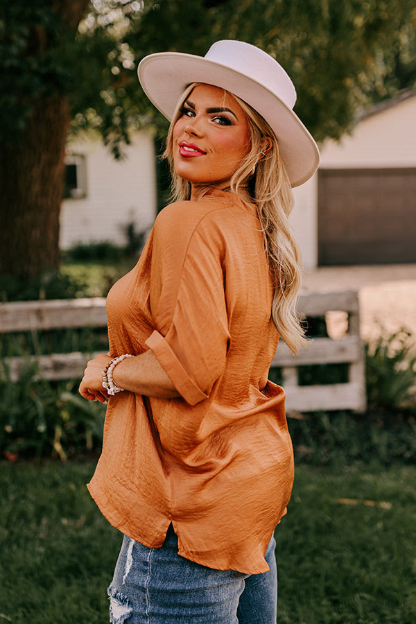 Stylish Setting Shift Top in Camel Curves