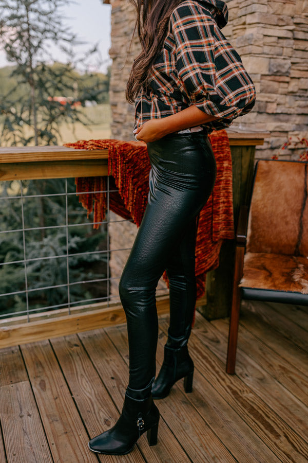 Flirty Allure High Waist Faux Leather Legging In Black