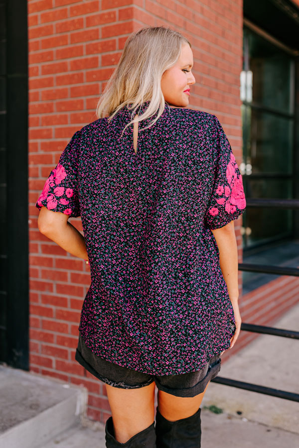 Stay Near Embroidered Shift Top Curves