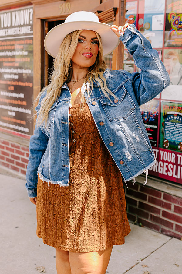 Risen The Emilia Distressed Denim Jacket Curves