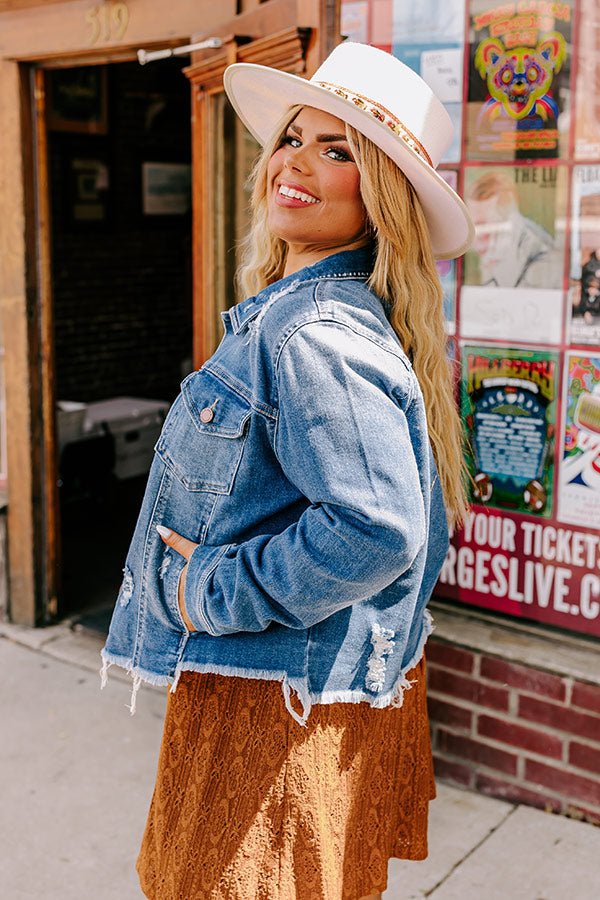 Risen The Emilia Distressed Denim Jacket Curves