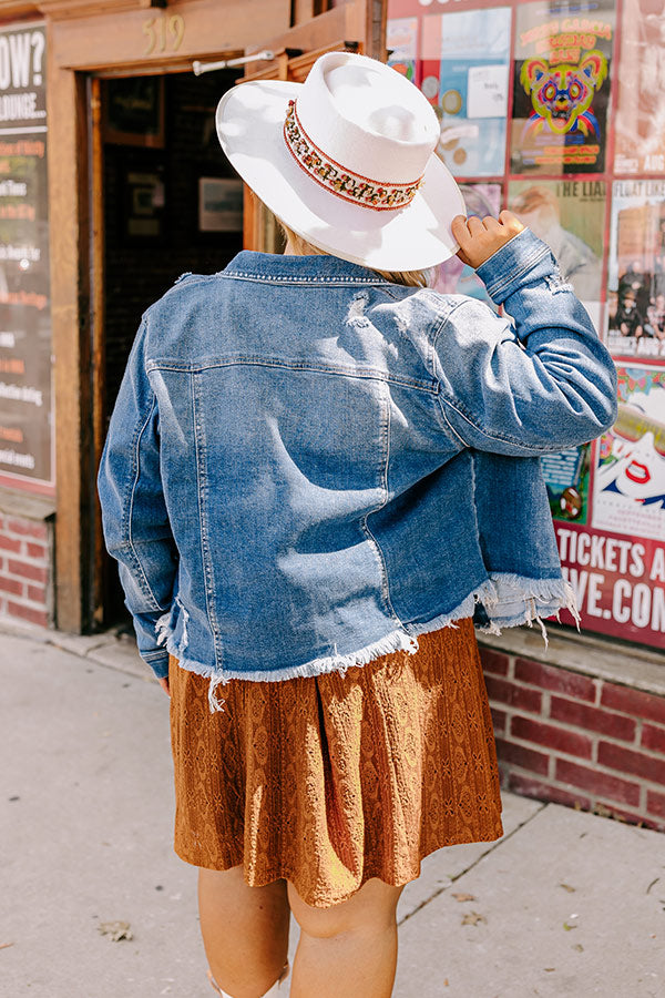 Risen The Emilia Distressed Denim Jacket Curves