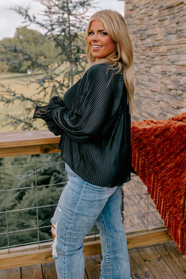 Found Your Love Pleated Top In Black Curves