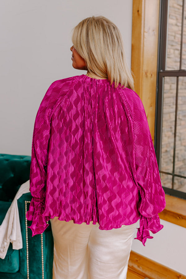 Found Your Love Pleated Top In Berry Curves