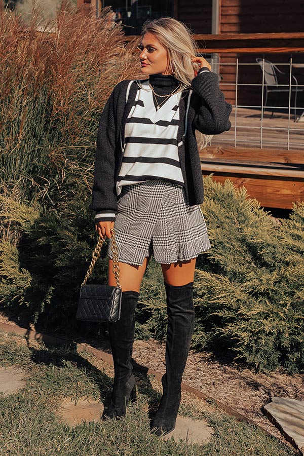 Stripe Along Tunic Sweater Vest