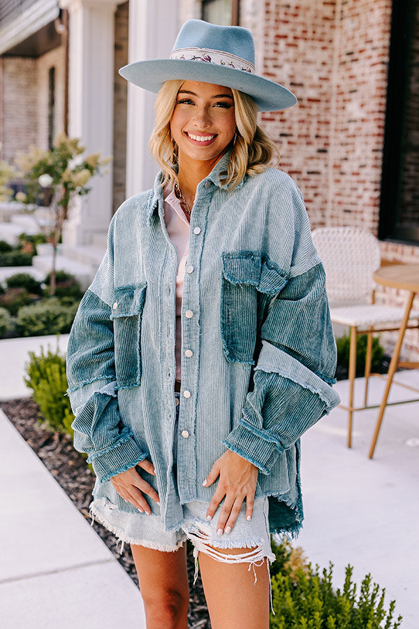 Cabin Parkway Corduroy Jacket in Teal