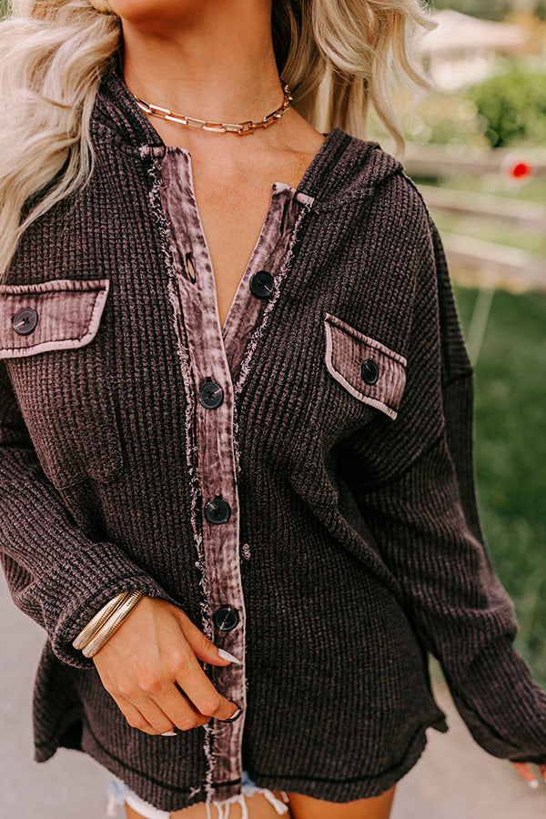 Exceptionally Chic Waffle Knit Light Weight Jacket In Black